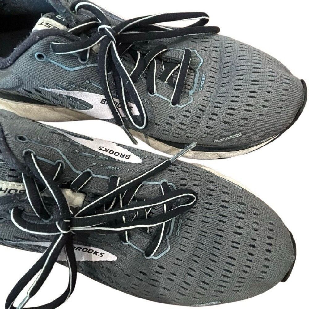 Brooks Ghost Gray/Black Solid Low Top Lace-Up Running Sneakers Mesh Upper size 9 - Picture 10 of 16